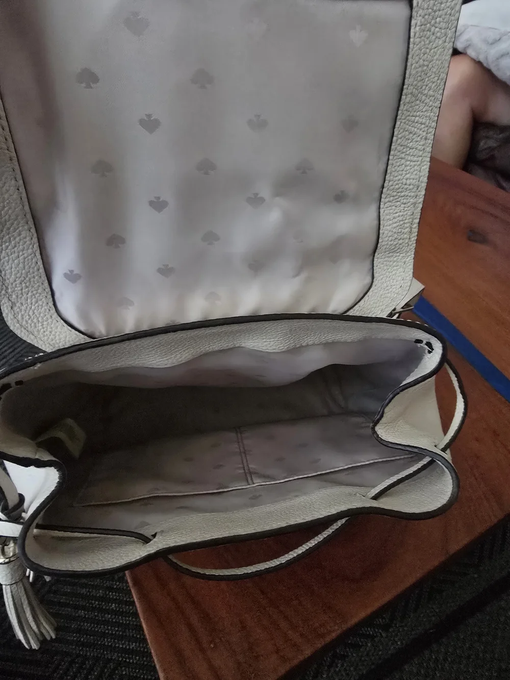 kate spade New York Cream Pebbled Leather Top-Handle Backpack